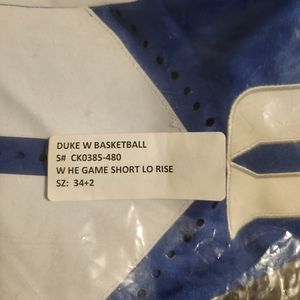 PLAYER ISSUED Official Duke University Nike Elite Women's Basketball Shorts